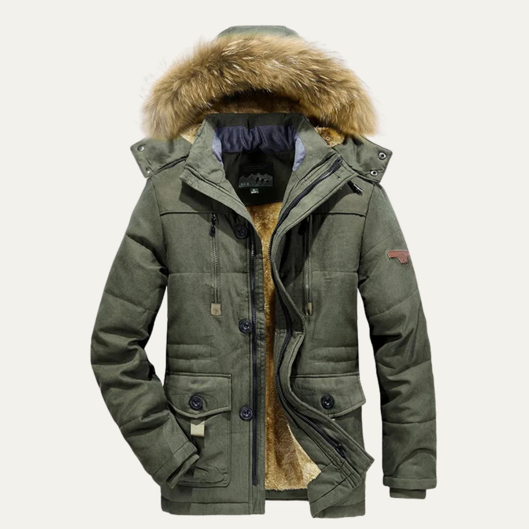 Freja Andersen | Herre varm vinter Parka jakke med Fleece Lining