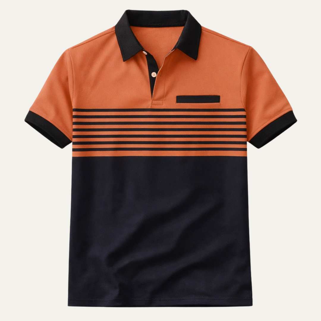 Freja Andersen | Herre trendy slim fit stribet poloshirt