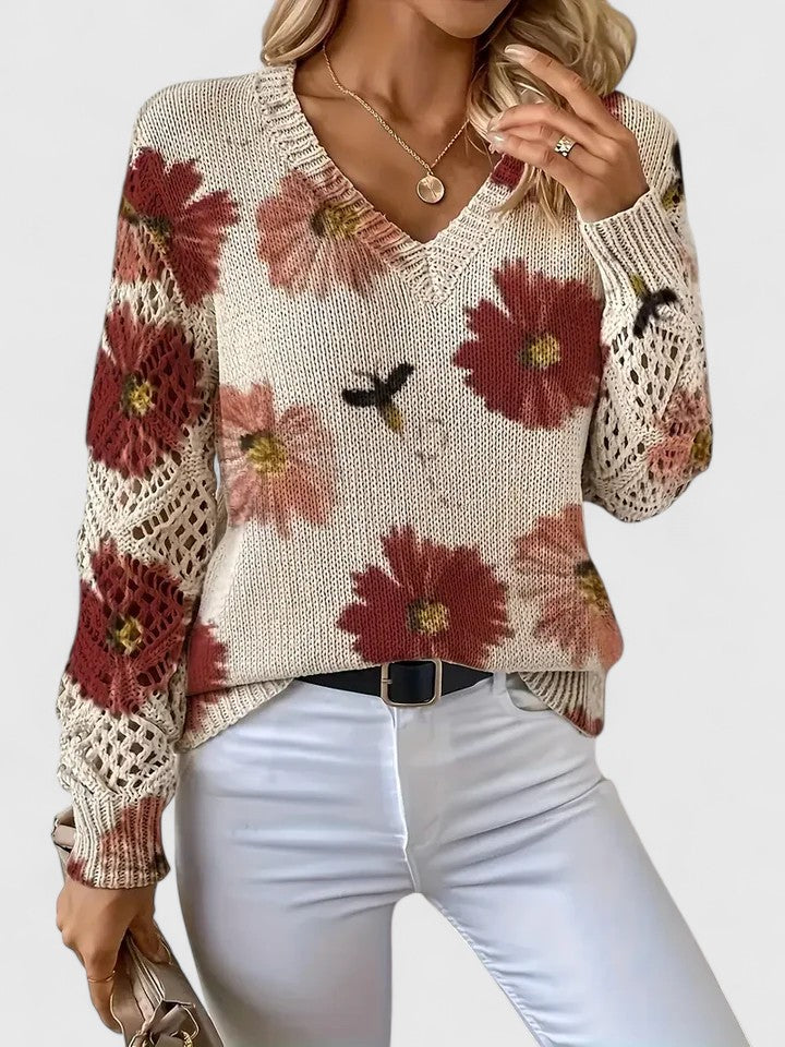 Aurélie | Elegant blomstret striktrøje — 17