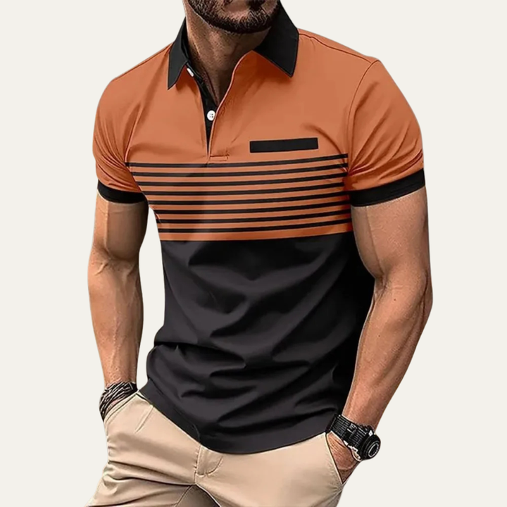 Freja Andersen | Herre trendy slim fit stribet poloshirt