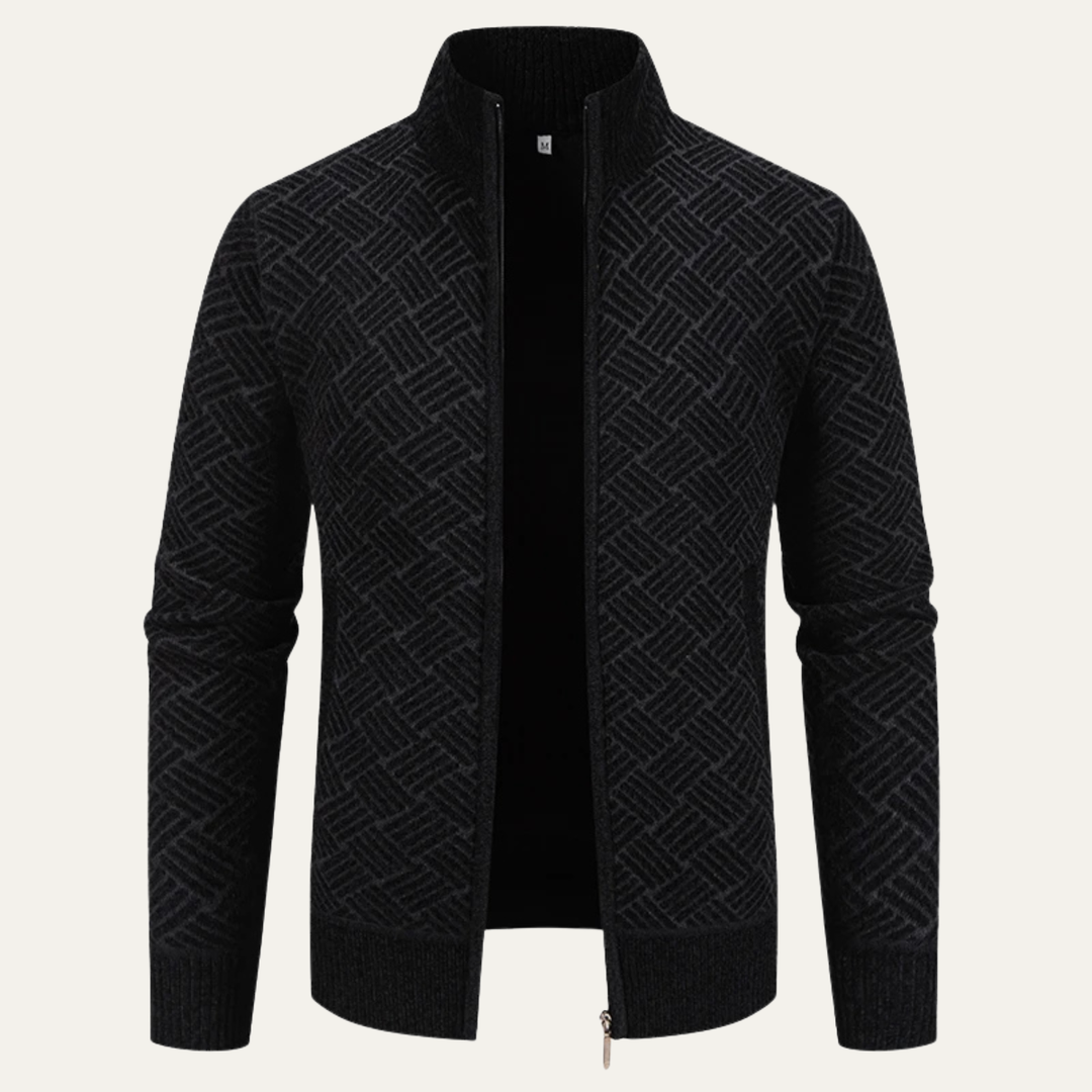 Freja Andersen | Herre varm fleeceforet tyk strikket Full Zip jakke