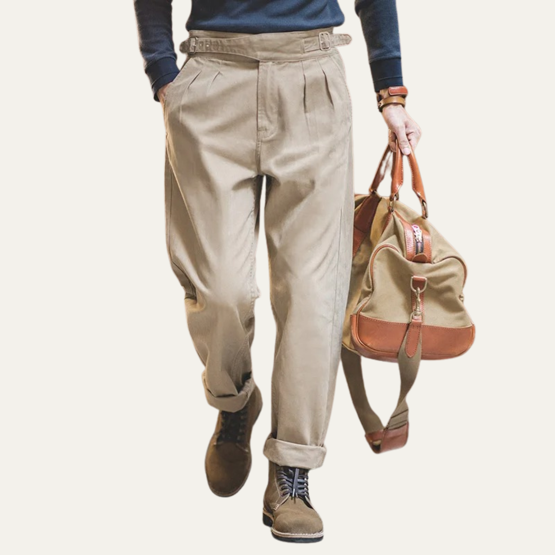 Como Lago herre vintage High Waisted Cargo Gurkha bukser