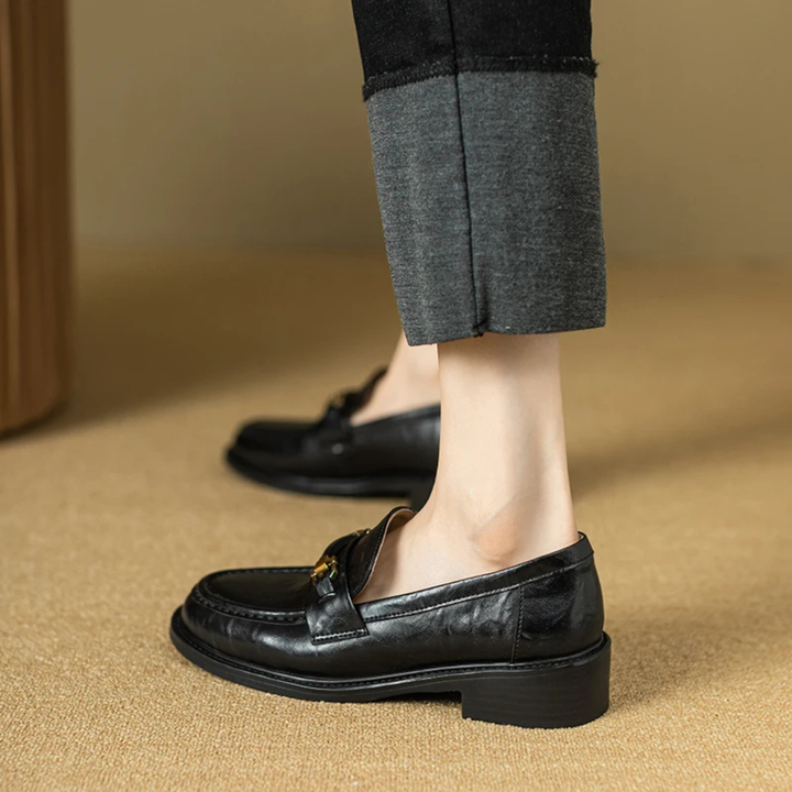 Montepulciano | Herre klassisk Slip On læder loafers med Metal Buckle