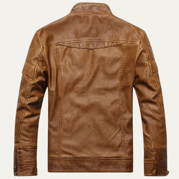 Freja Andersen | Herre klassisk Zip Up læder Biker jakke