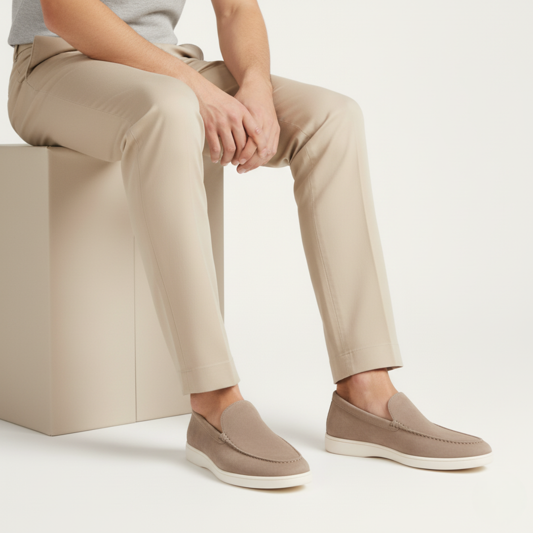Ashbourne ruskind loafers til mænd