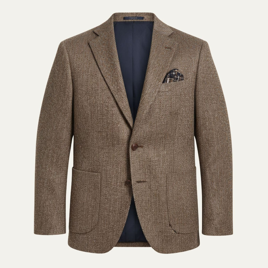 Freja Andersen | Herre Office sildeben enkeltknappet uld tweed blazerjakke