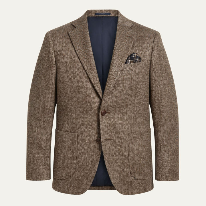 Freja Andersen | Herre Office sildeben enkeltknappet uld tweed blazerjakke