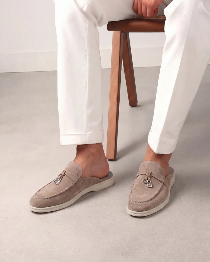 beige Suède Mediterranean Mule