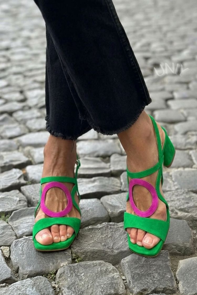 Valentina | Farverige sandaler med hæl