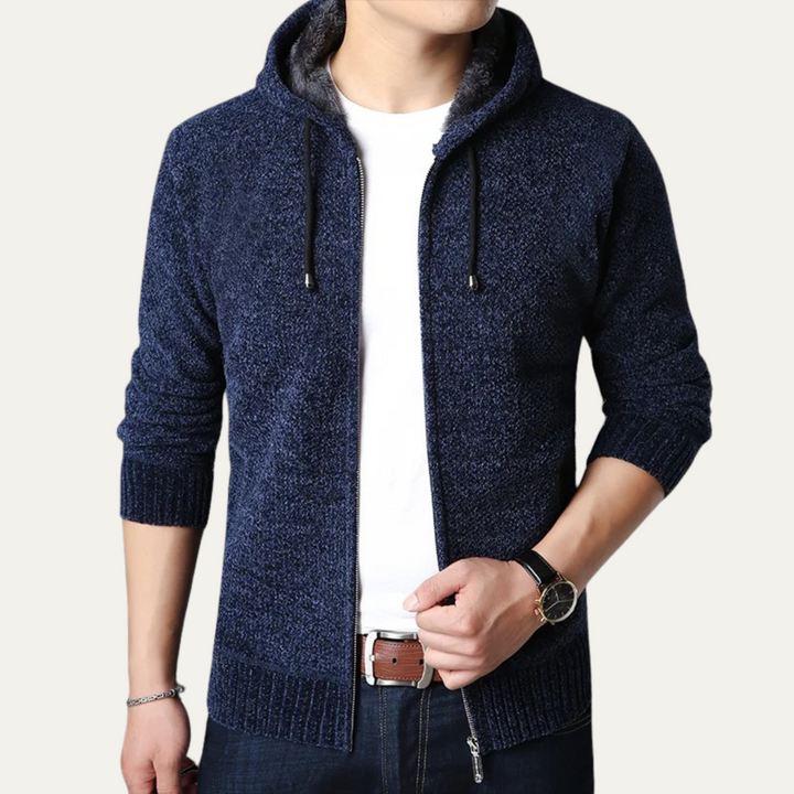 Freja Andersen | Herre afslappet strik Zip Up Hoodie jakke