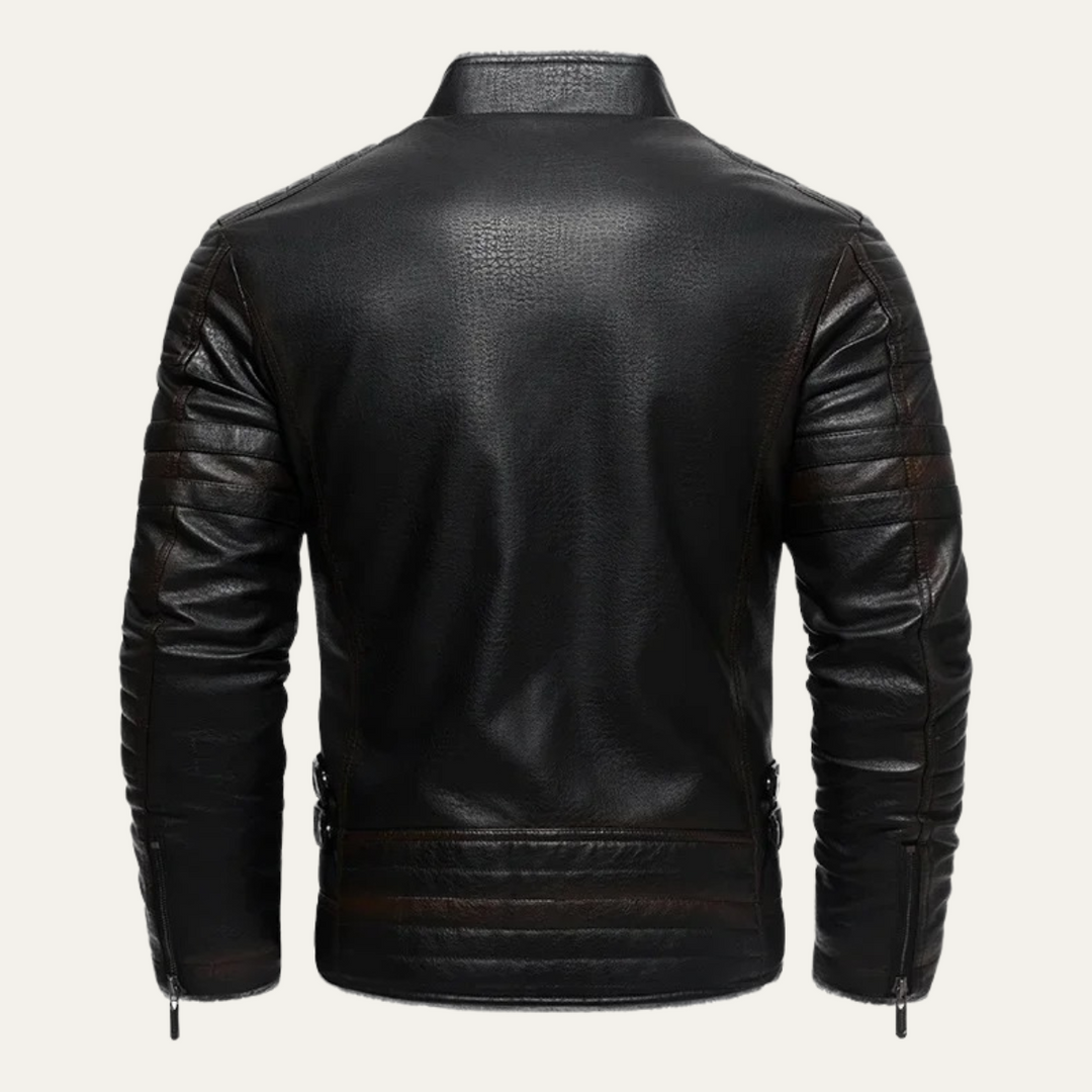 Freja Andersen | Herre vintage Shearling Lined læder jakke