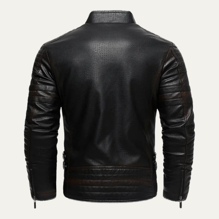 Freja Andersen | Herre vintage Shearling Lined læder jakke