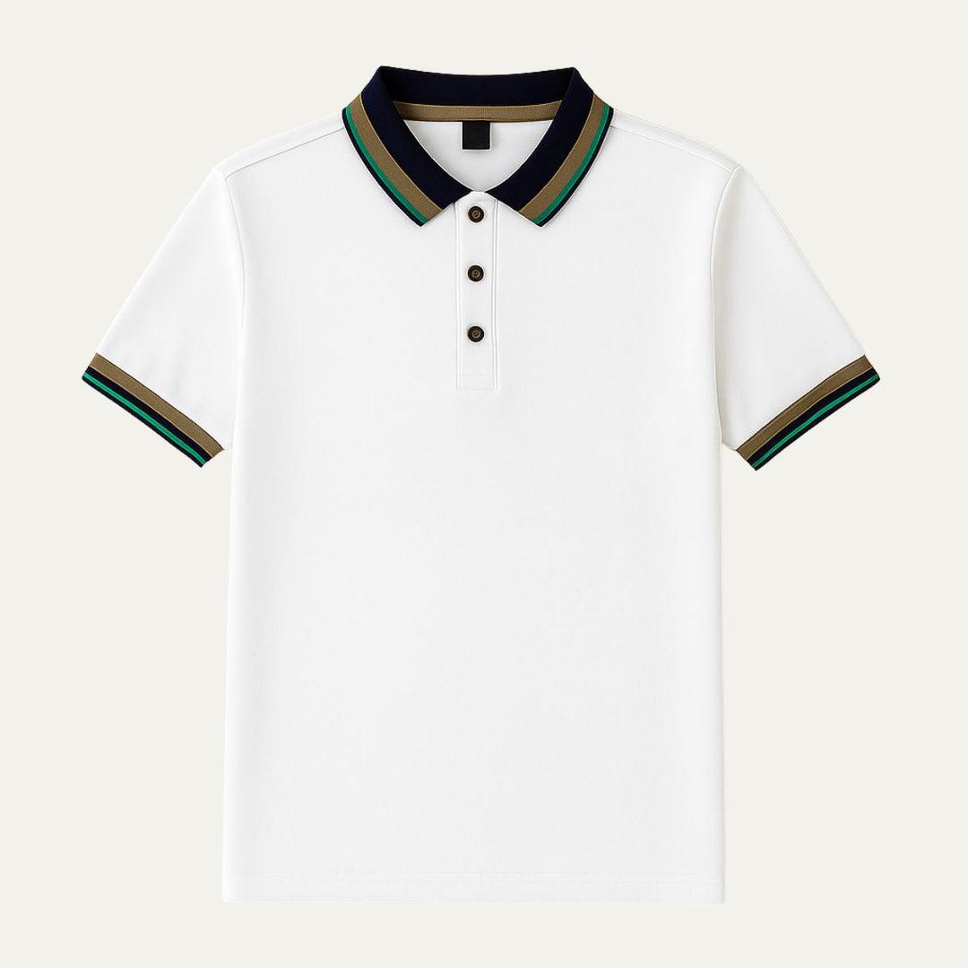 Bellagio stribet bomuld polo