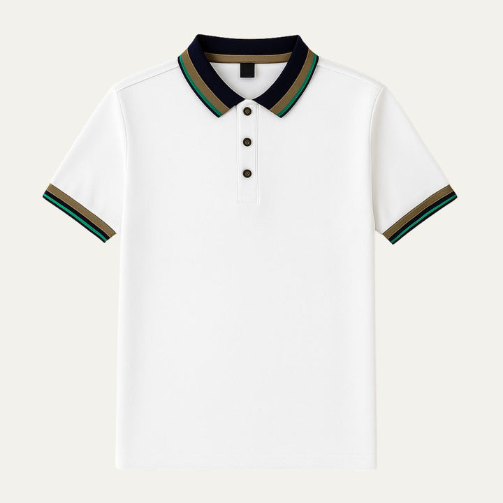 Bellagio stribet bomuld polo