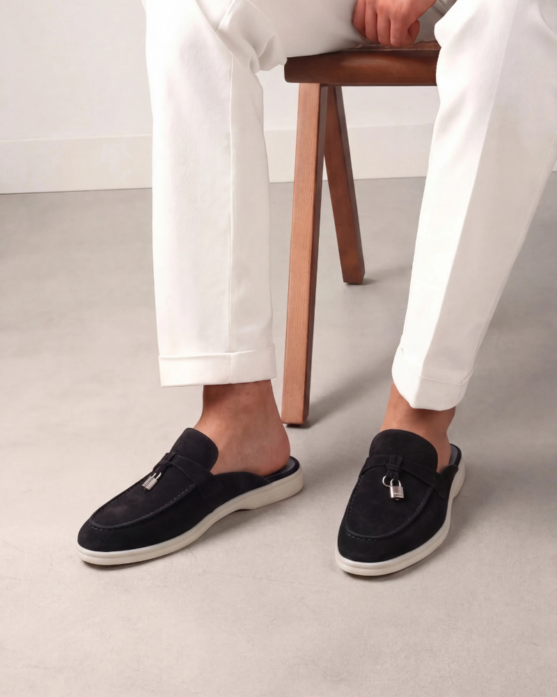 sort Suède Mediterranean Mule