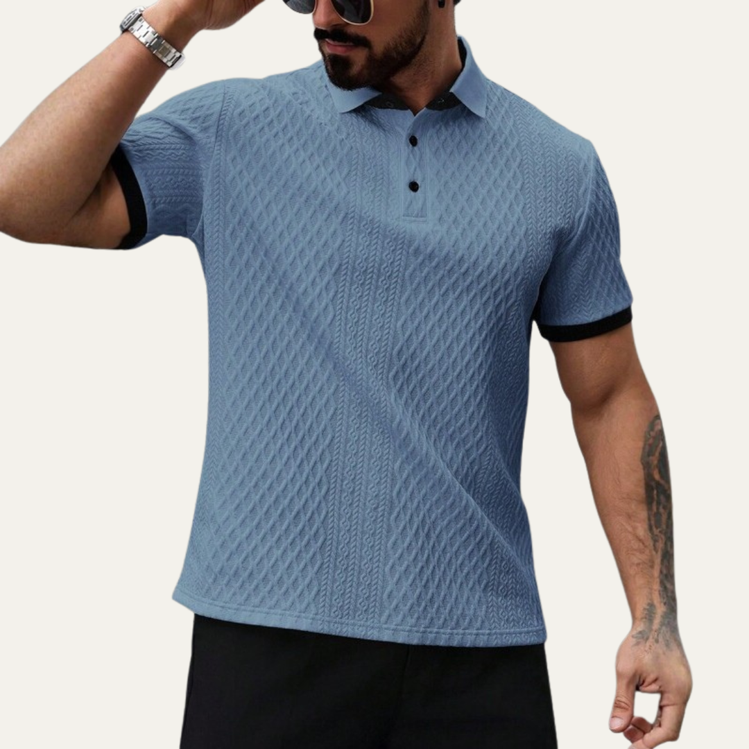 Brookside Park herre klassisk tekstureret poloshirt med Contrast krave