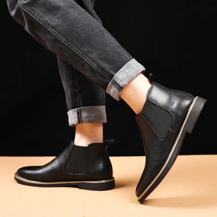 Freja Andersen | Herre afslappet Slip On Ankle læder Chelsea-støvler
