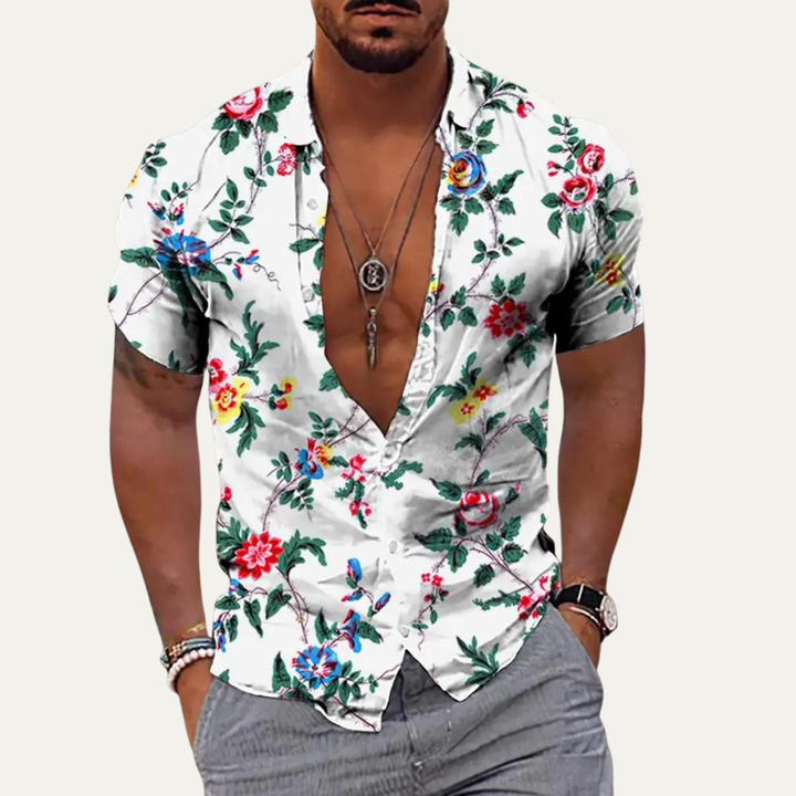 Freja Andersen | Herre trendy Tropical Coconut mønster Hawaiian Beach skjorte
