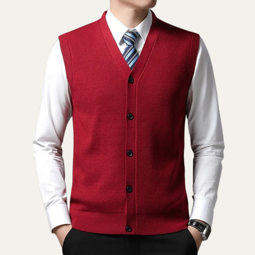 Freja Andersen | Herre stilren knap strik Waistcoat