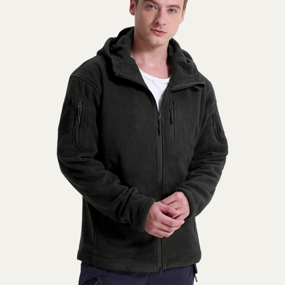 Freja Andersen | Herre varm Tactical Fleece jakke med Hood and Multi Pockets
