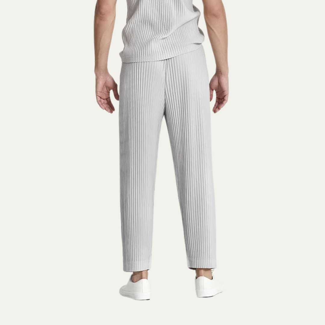 Aldercrest | Herre sommer plisserede Ice Silk Straight Leg bukser