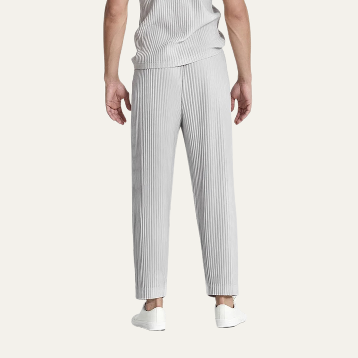 Aldercrest | Herre sommer plisserede Ice Silk Straight Leg bukser