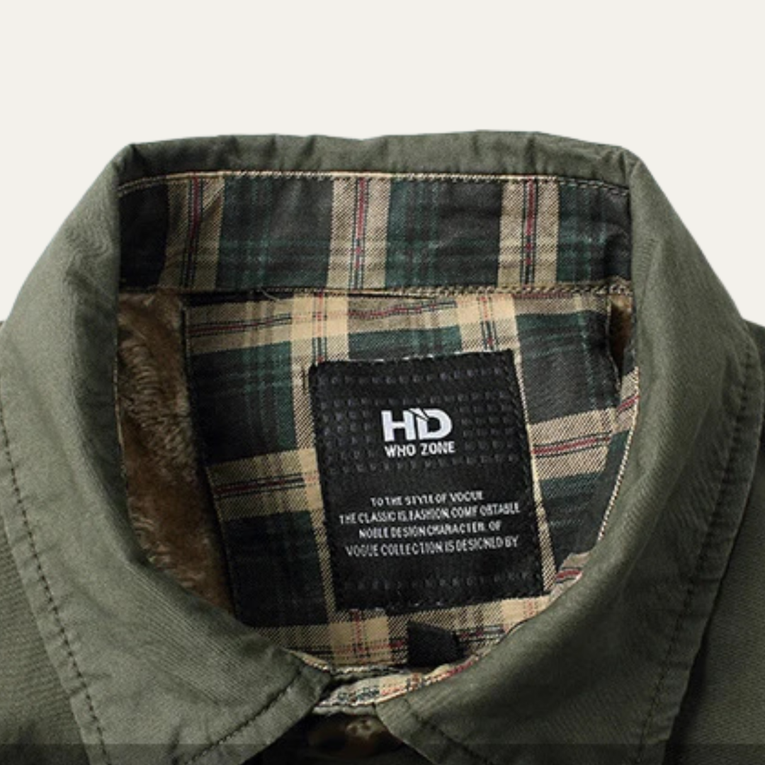 Freja Andersen | Herre fleeceforet jakke med varm Plaid Lining