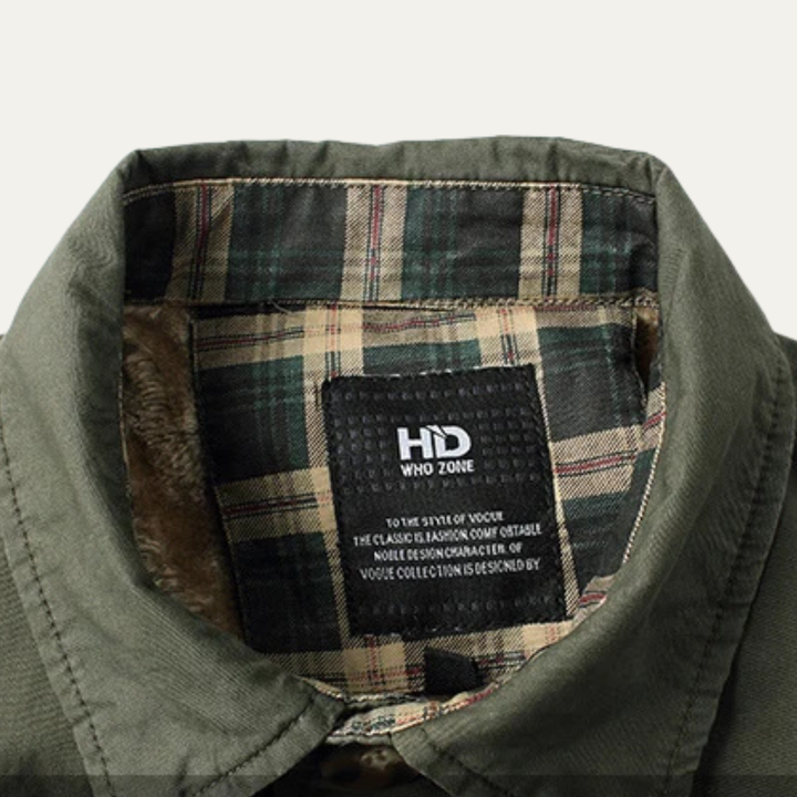 Freja Andersen | Herre fleeceforet jakke med varm Plaid Lining