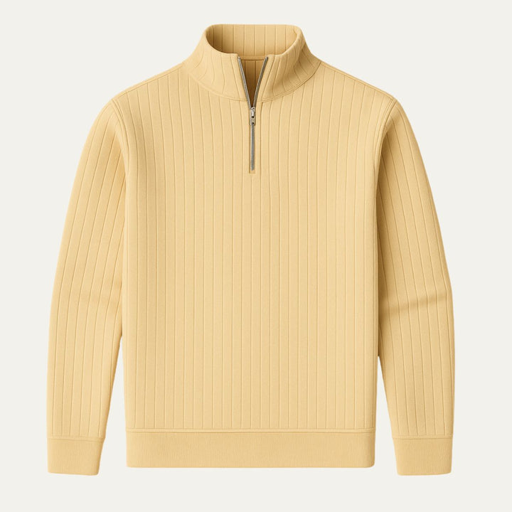 Ashford Ribbed halv lynlås trøje til mænd