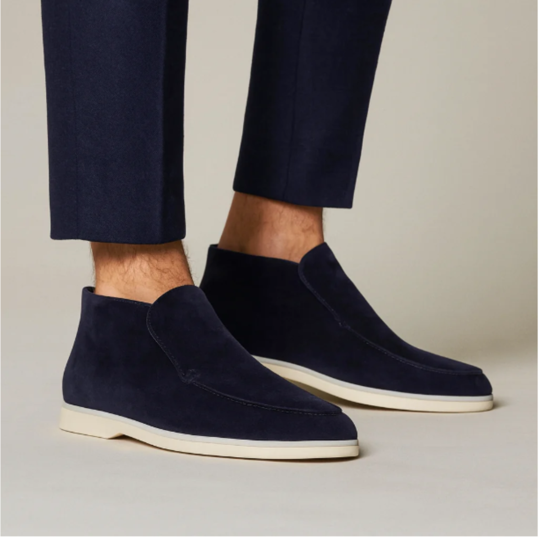 Freja Andersen | Herre klassisk stilren afslappet Slip On ruskind loafers