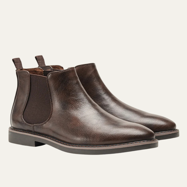 Mantova | Herre klassisk Retro Slip On Ankle læder Chelsea-støvler