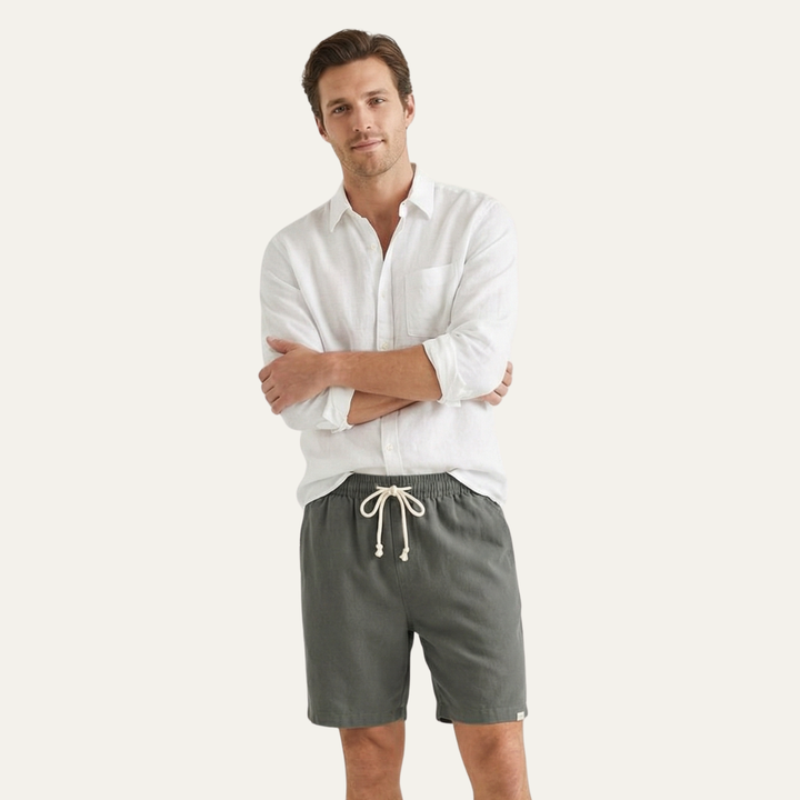 Rowley hør shorts - snøre shorts til mænd
