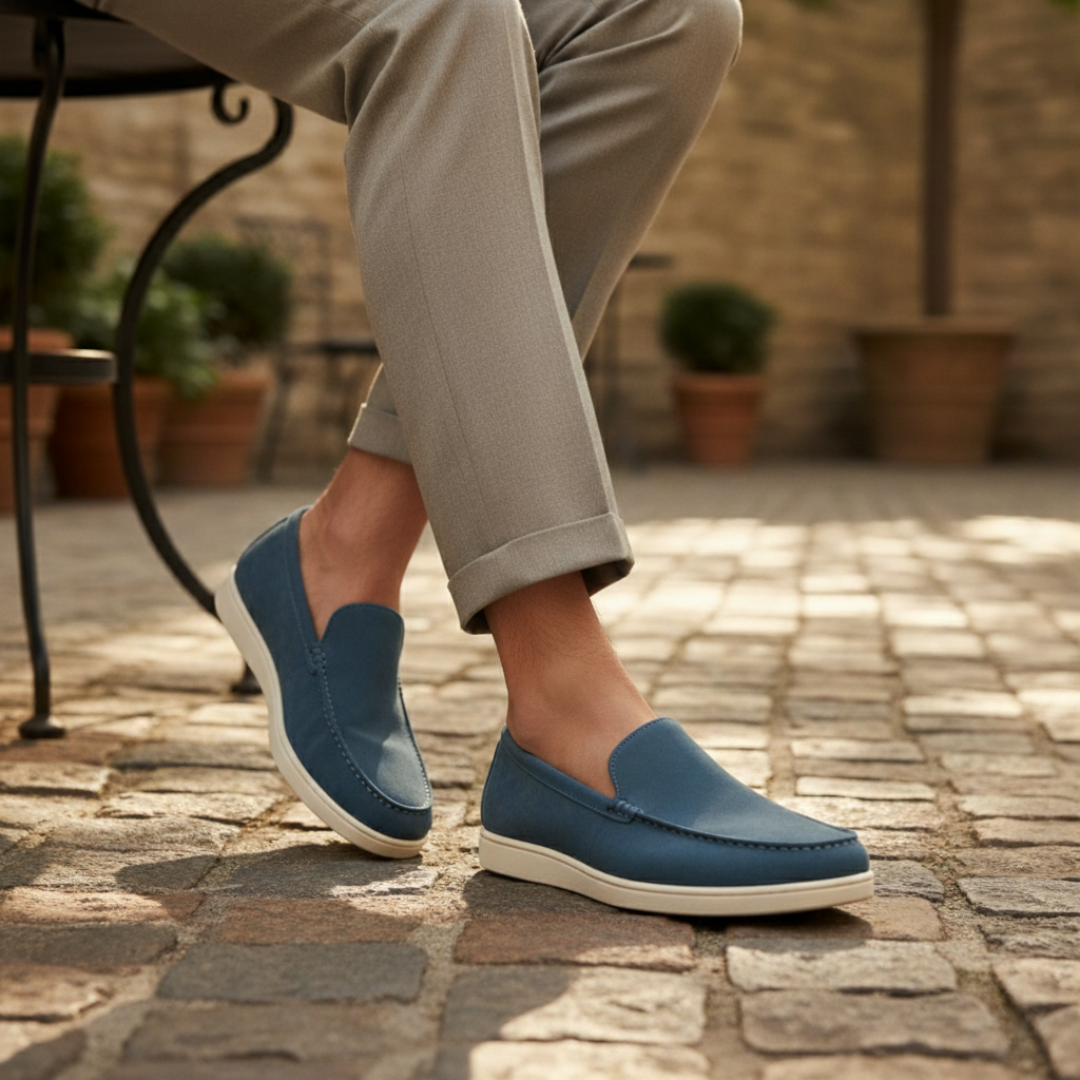 Ashbourne ruskind loafers til mænd