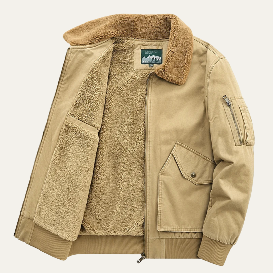 Freja Andersen | Herre varm sherpa Lined bomberjakke