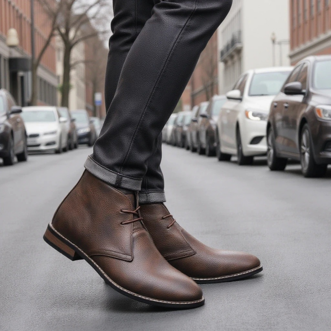 Wildmere | Herre vintage Ankle brun læder støvler