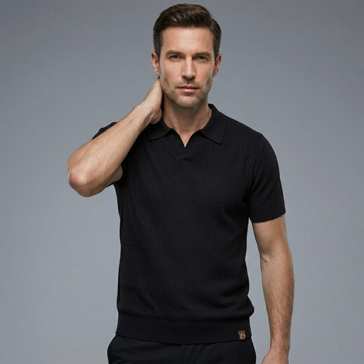 Freja Andersen | Herre strik poloshirt