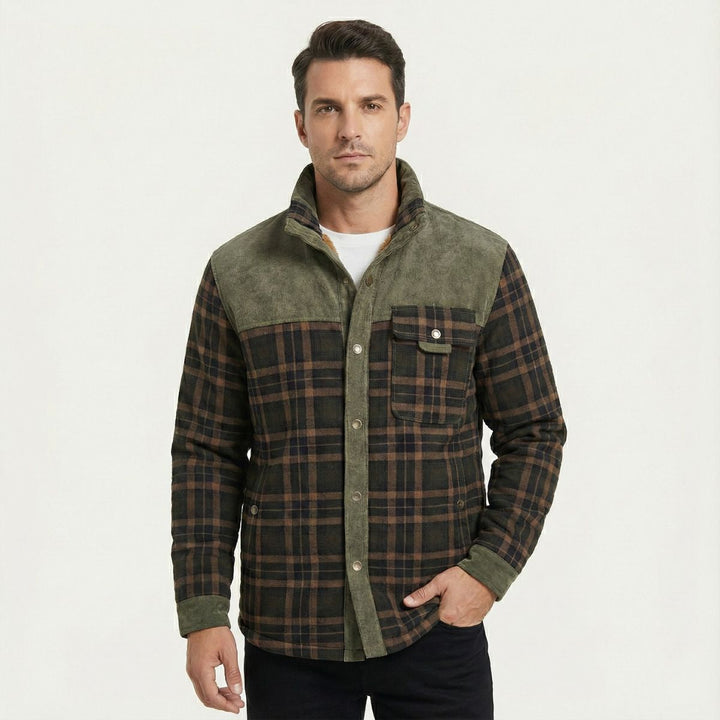 Freja Andersen | Herre varm vinter Plaid Check jakke