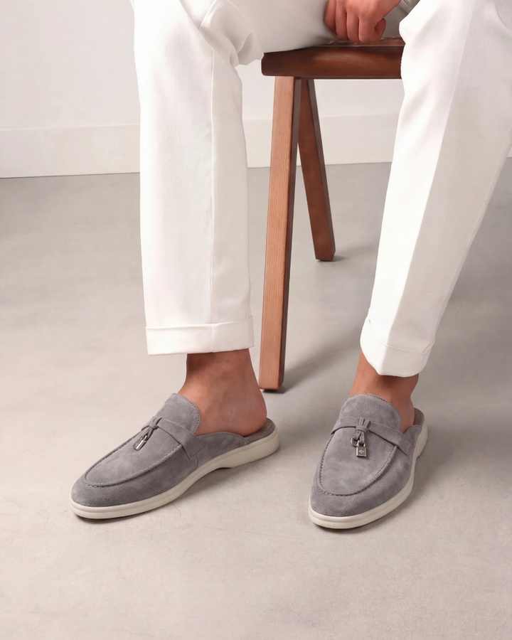 lysegrå Suède Mediterranean Mule