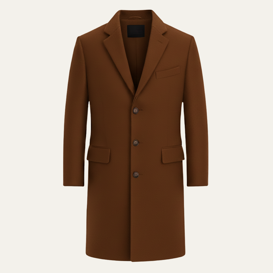 Freja Andersen | Herre stilren enkeltknappet uldblanding Overcoat