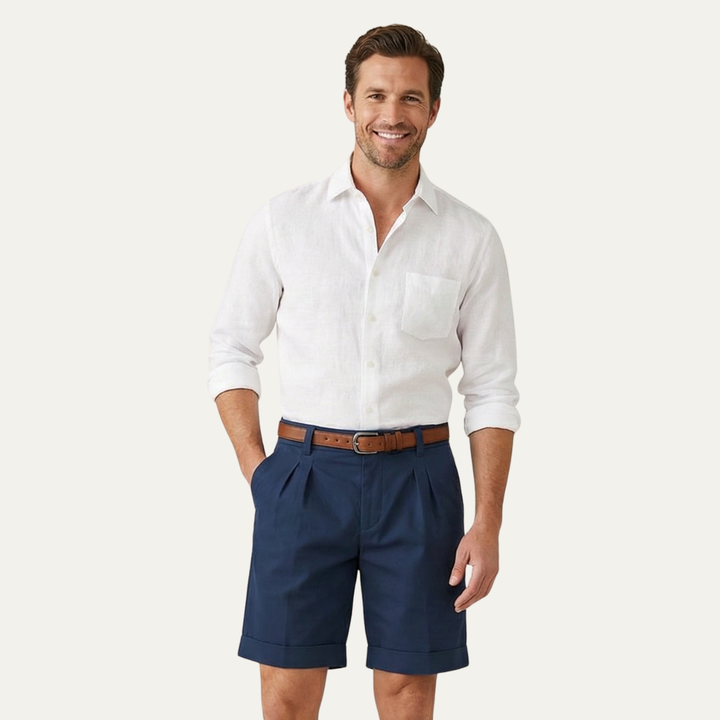 Henwick hør shorts - skræddersyet sommer shorts til mænd
