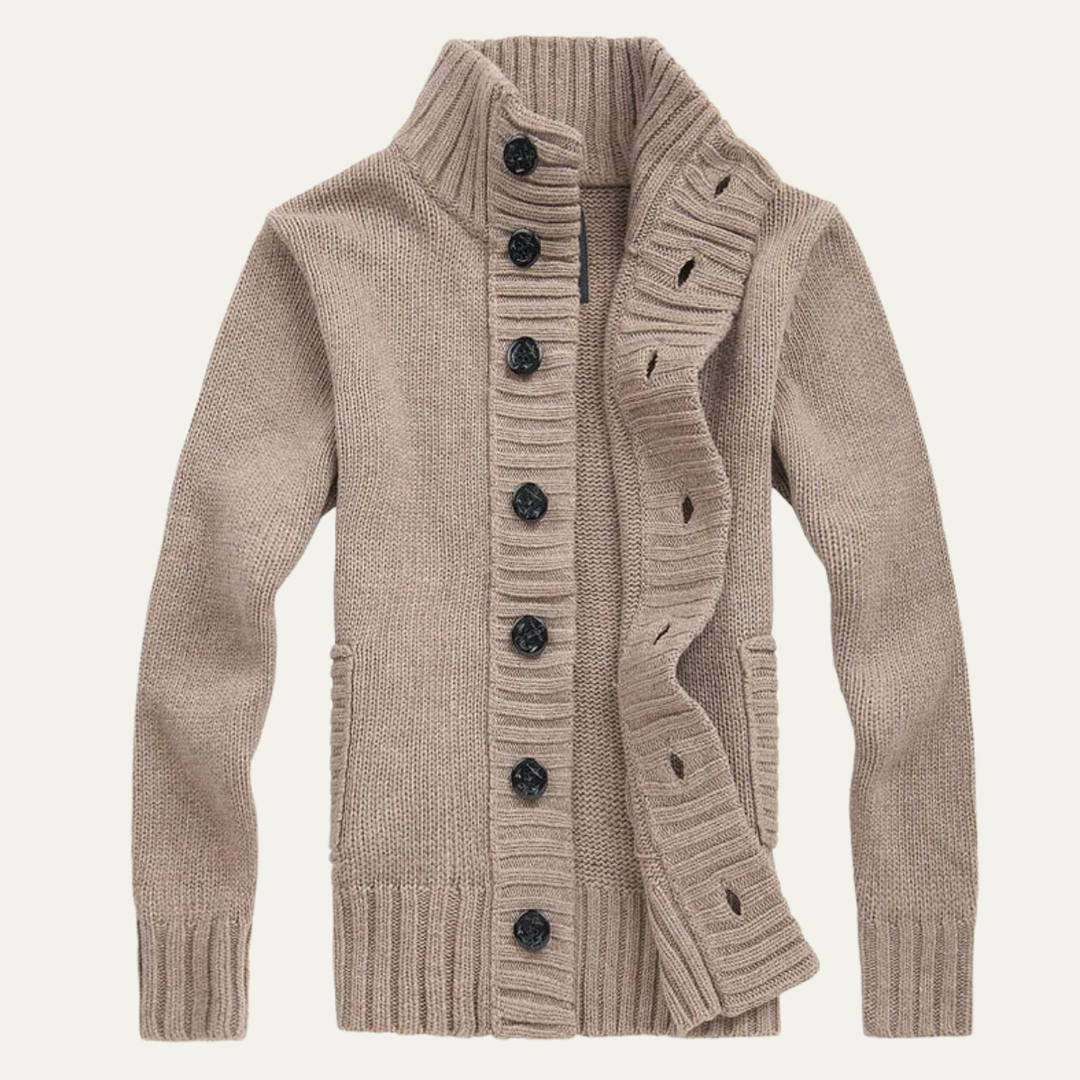 Athens | Herre vinter Front knap stående krave strik cardigan