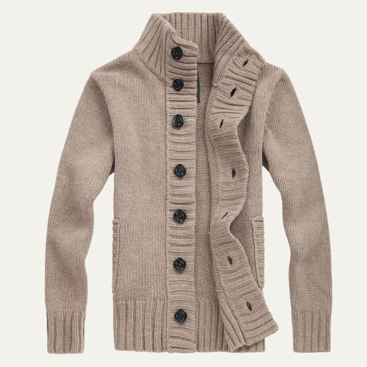 Athens | Herre vinter Front knap stående krave strik cardigan