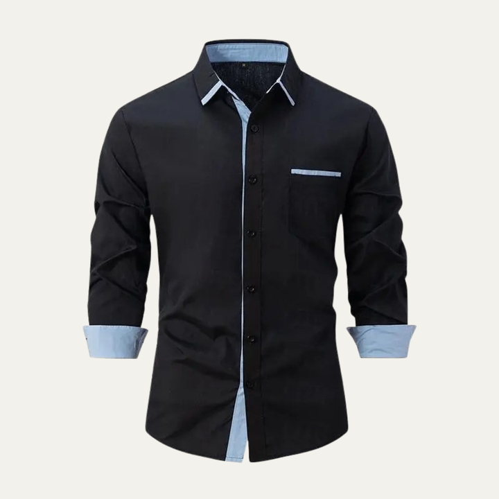 Freja Andersen | Herre afslappet Contrast Trim knaplukning skjorte