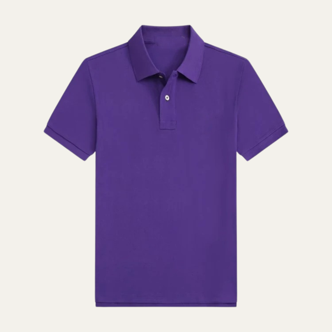 Freja Andersen | Herre klassisk ensfarvet afslappet pasform poloshirt