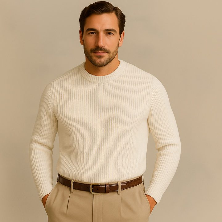 Tokyo merino uld Ribbed O Neck trøje