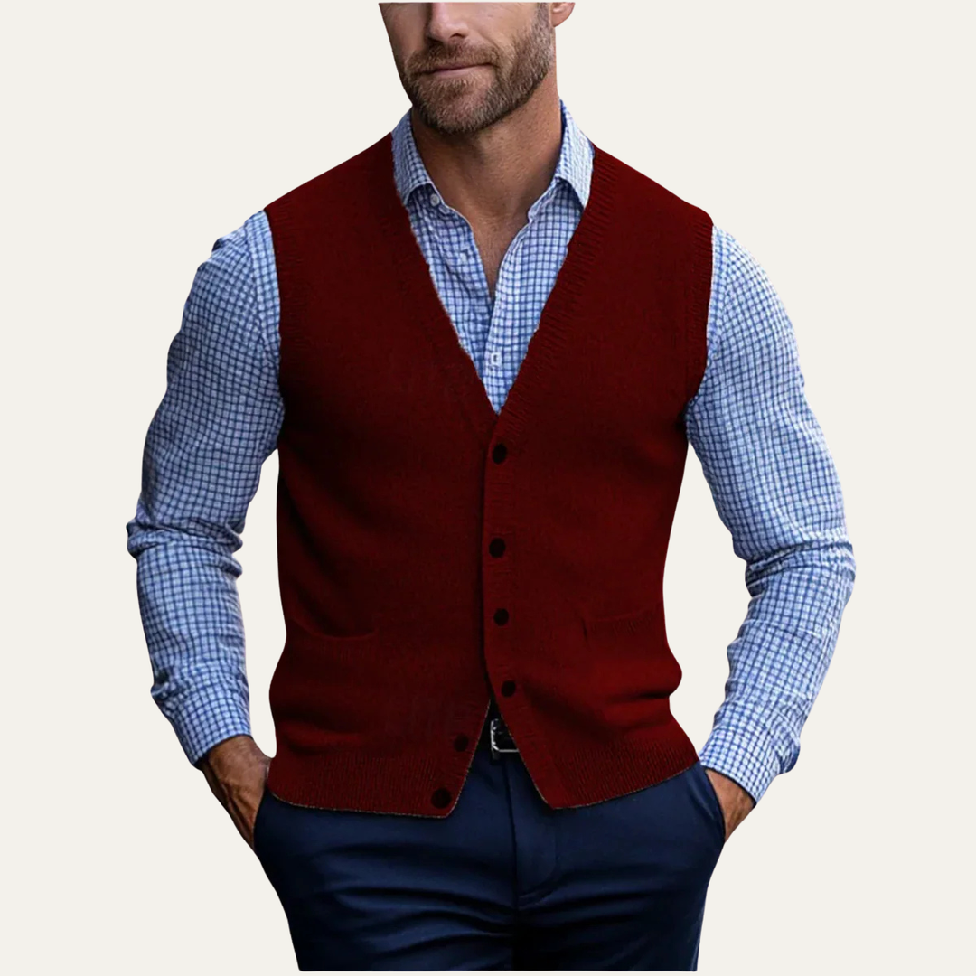 Freja Andersen | Herre stilren afslappet knap Front strik Vest