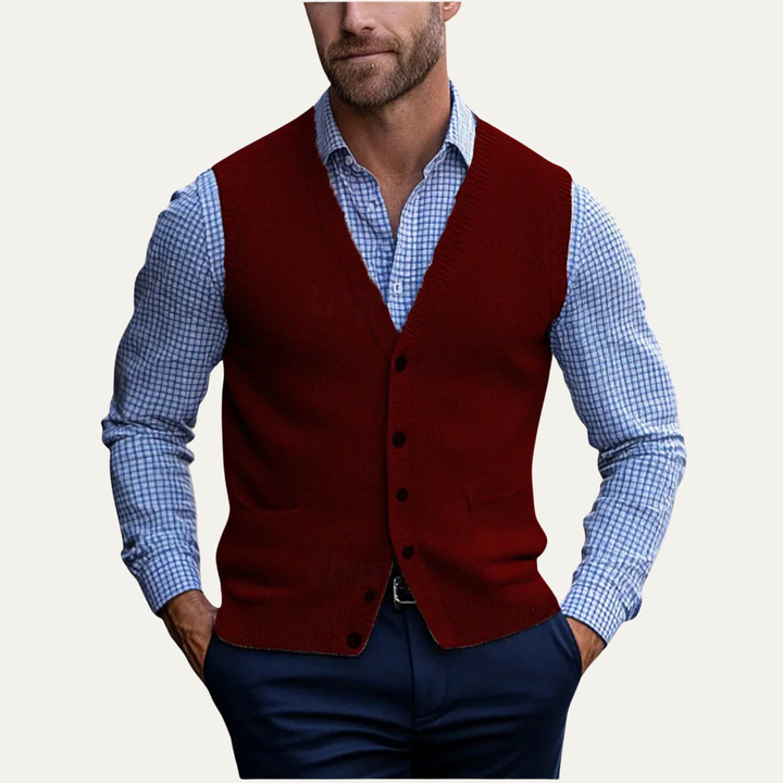Freja Andersen | Herre stilren afslappet knap Front strik Vest