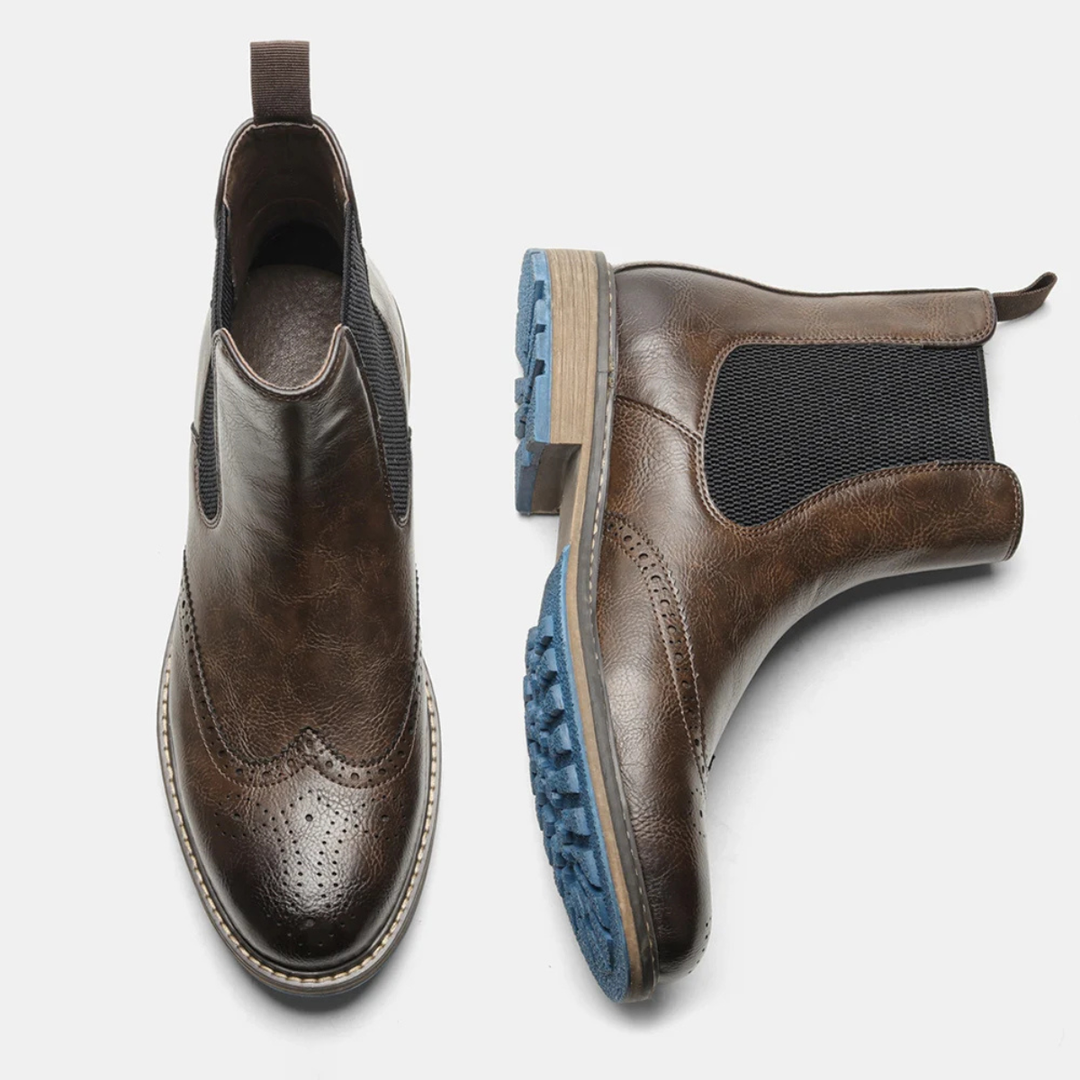 Monopoli | Herre klassisk Brogue Slip On Chelsea-støvler