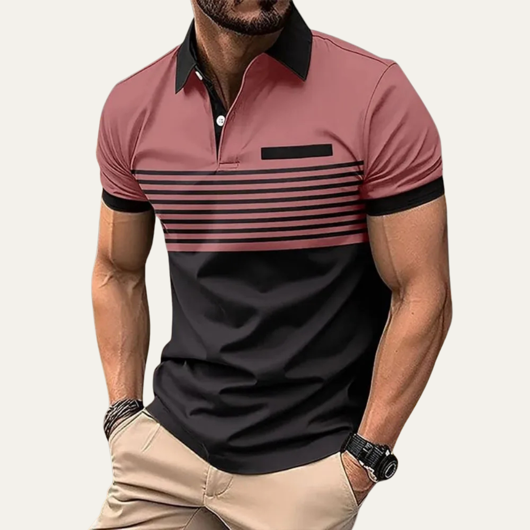 Freja Andersen | Herre trendy slim fit stribet poloshirt