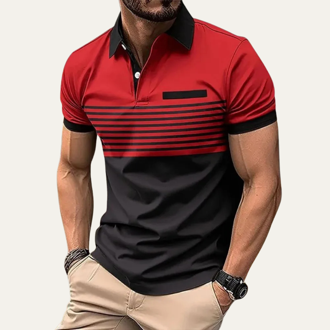 Freja Andersen | Herre trendy slim fit stribet poloshirt